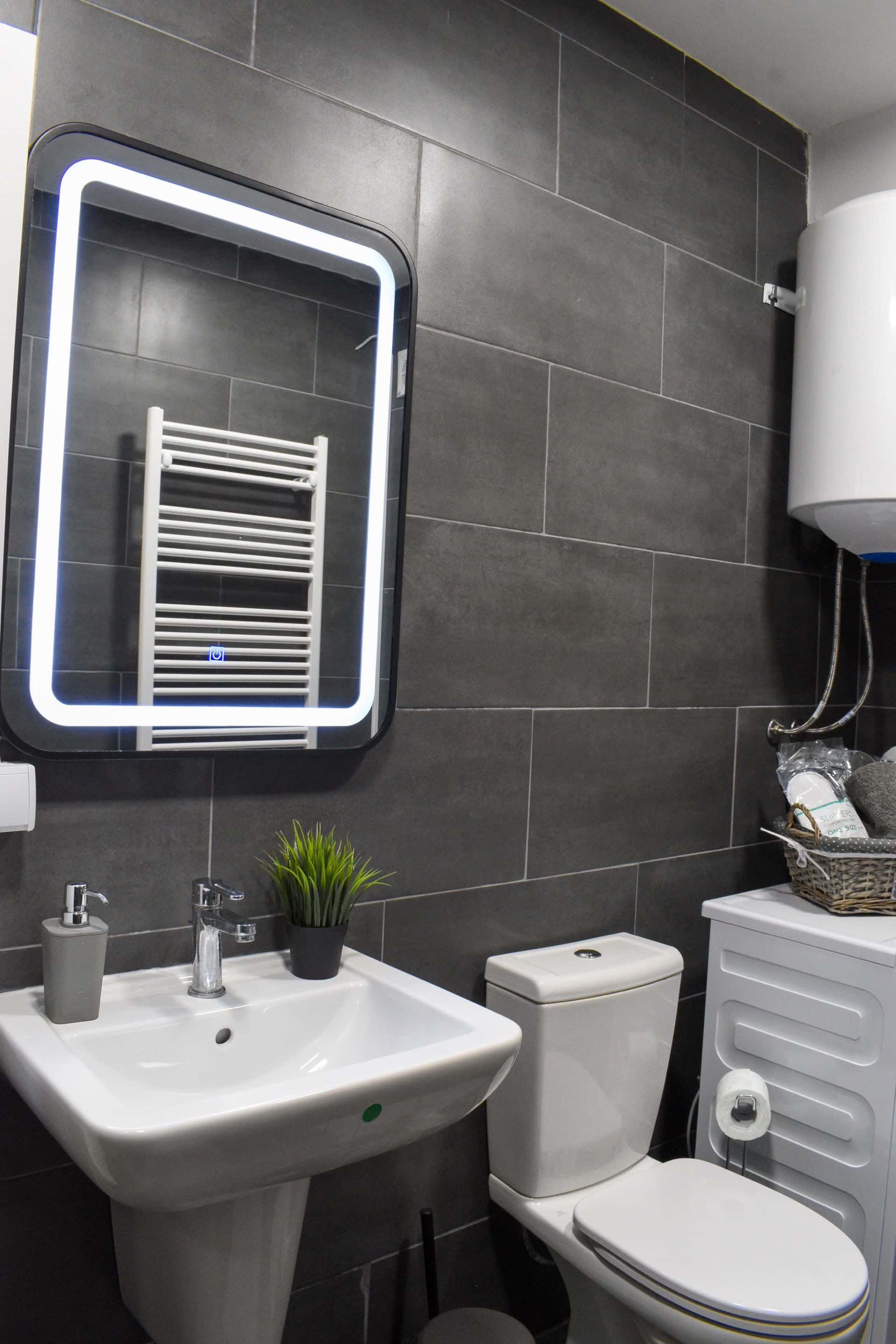 Bathroom with LED mirror